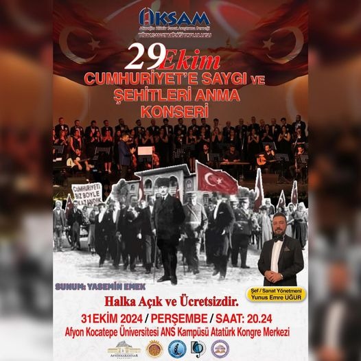 ANS KAMPÜSÜNDE 29 EKİM CUMHURİYET'E SAYGI VE ŞEHİTLERİ ANMA KONSERİ YAPILACAK