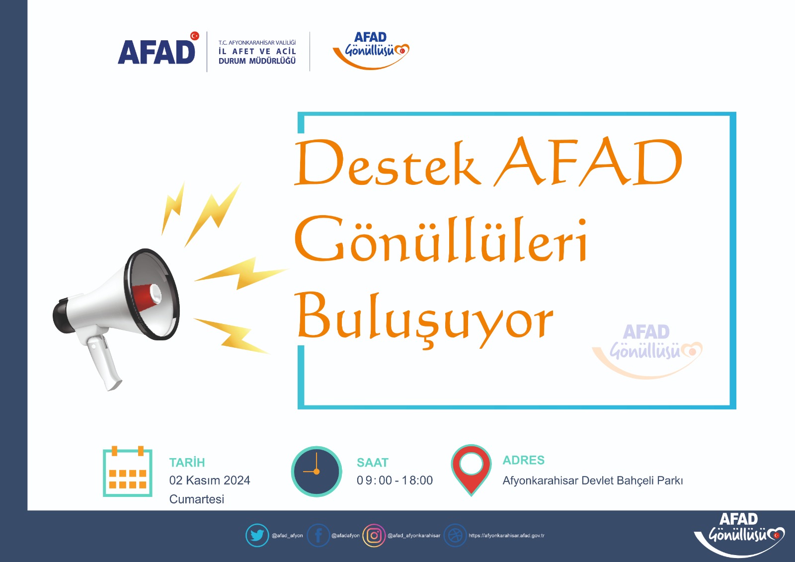 AFAD Gönüllüleri Buluşması Afyonkarahisar’da Gerçekleşecek