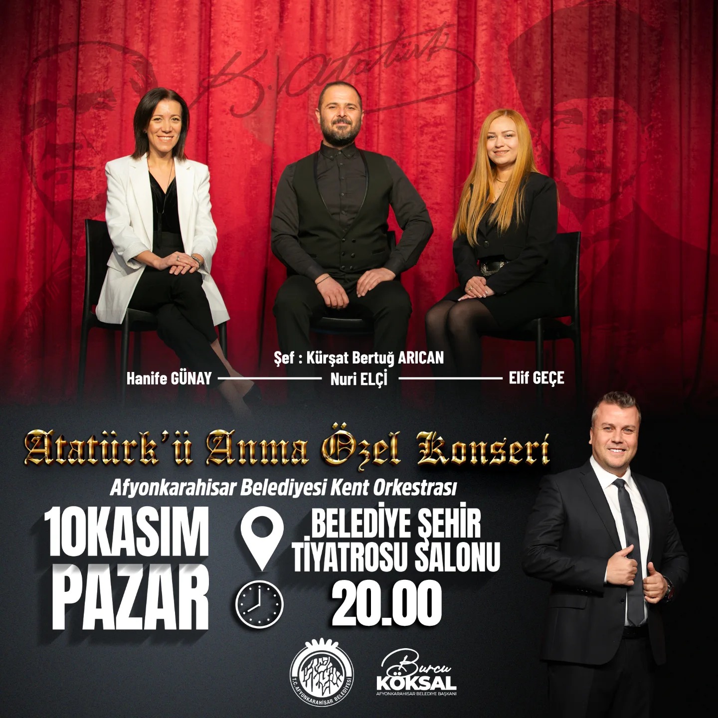 Afyonkarahisar Belediyesi’nden 10 Kasım’a Özel Konser