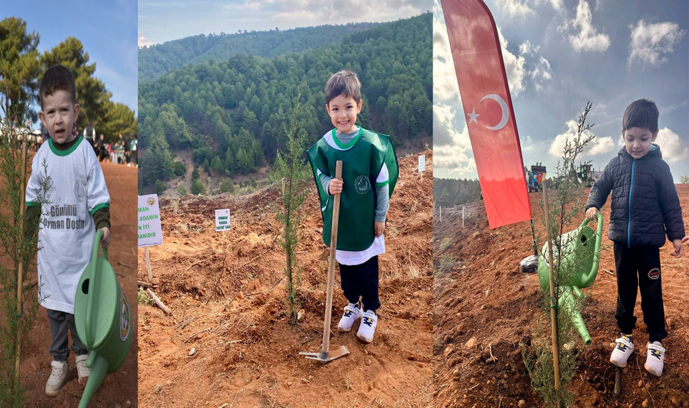 Dinar’da Minik Ellerden Yeşile Destek