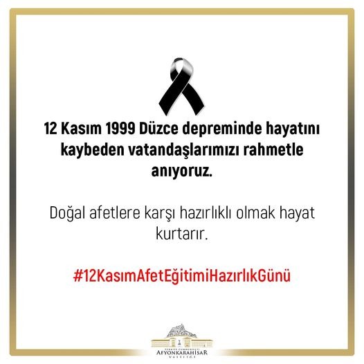 AFYONKARAHİSAR VALİLİĞİNDEN DÜZCE DEPREMİ MESAJI