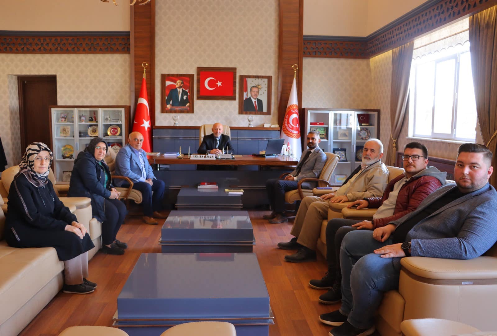 BAŞKAN SİPER, BAŞMAKÇI İLÇE BAŞKANI KERBİÇ'İ KONUK ETTİ