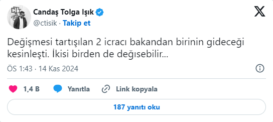 Kabine kulisi: 2 icracı bakan görevden alınabilir!
