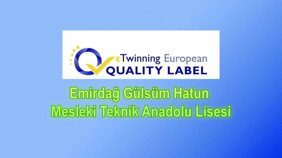 GÜLSÜM HATUN MESLEKİ TEKNİK ANADOLU LİSESİ AVRUPA KALİTE ÖDÜLÜ ALDI