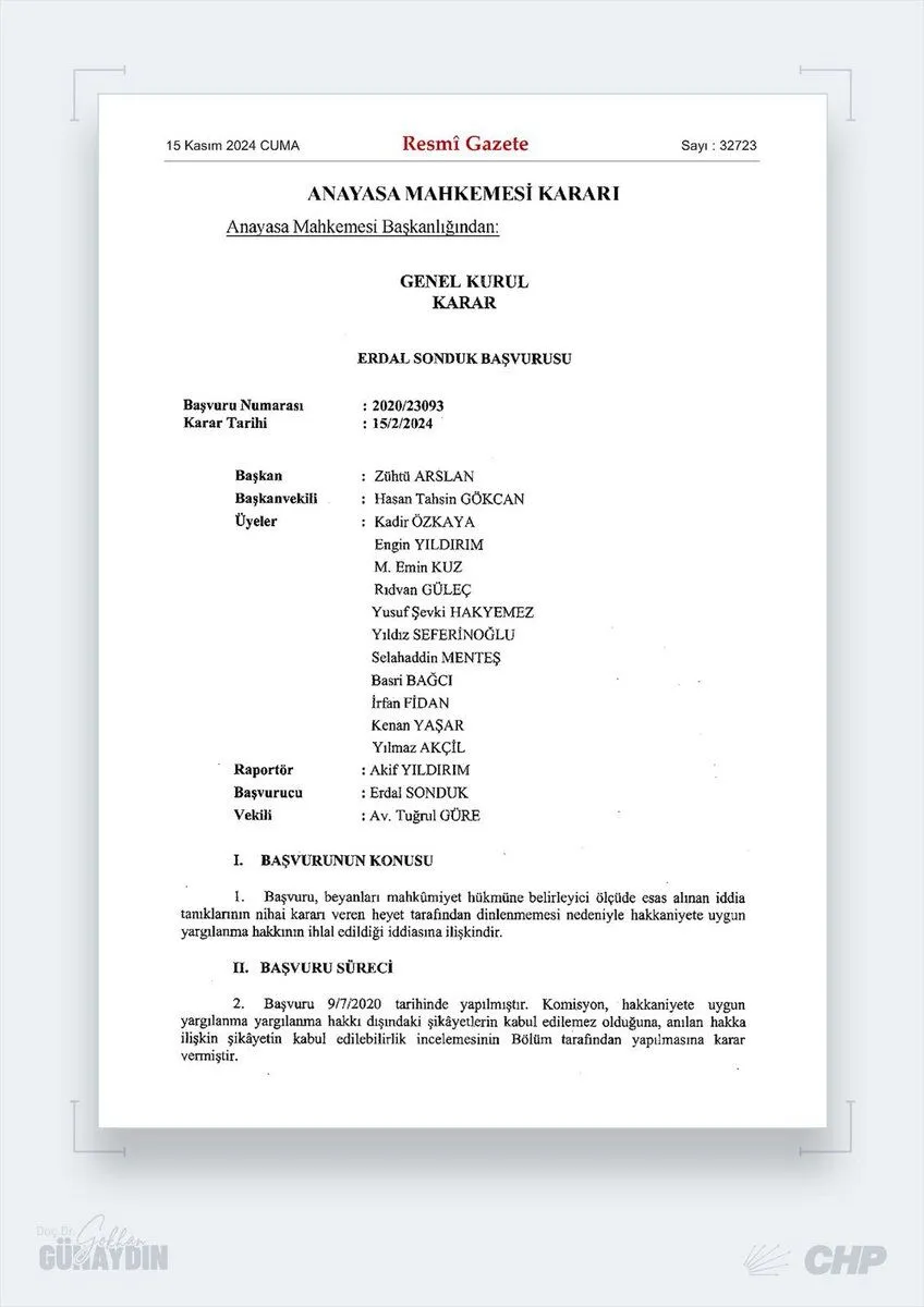 Anayasa Mahkemesi’nin İmamoğlu Kararı 9 Ay Sonra Yayımlandı