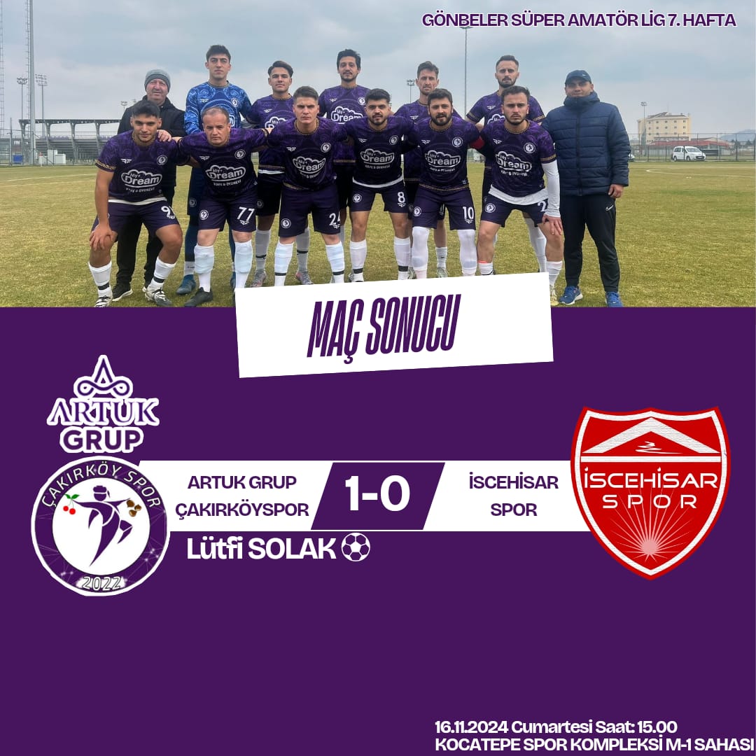 Artuk Grup Çakırköyspor 3 puanı tek golle aldı!