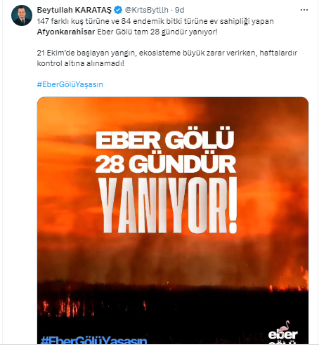 Saadet Partili Karataş  "Eber Gölü Kurtarılmalı!"