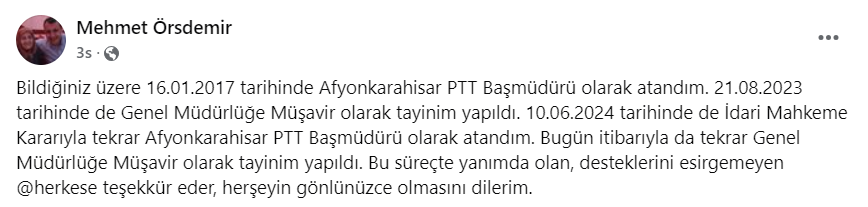 Sevilen Müdür Genel Müdürlüğe Atandı