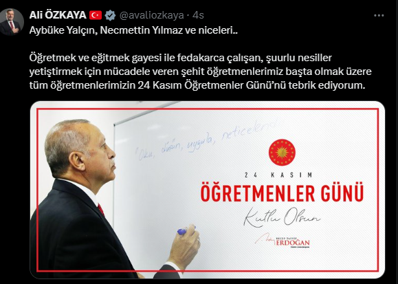 Milletvekili Özkaya’dan Öğretmenler Günü Mesajı