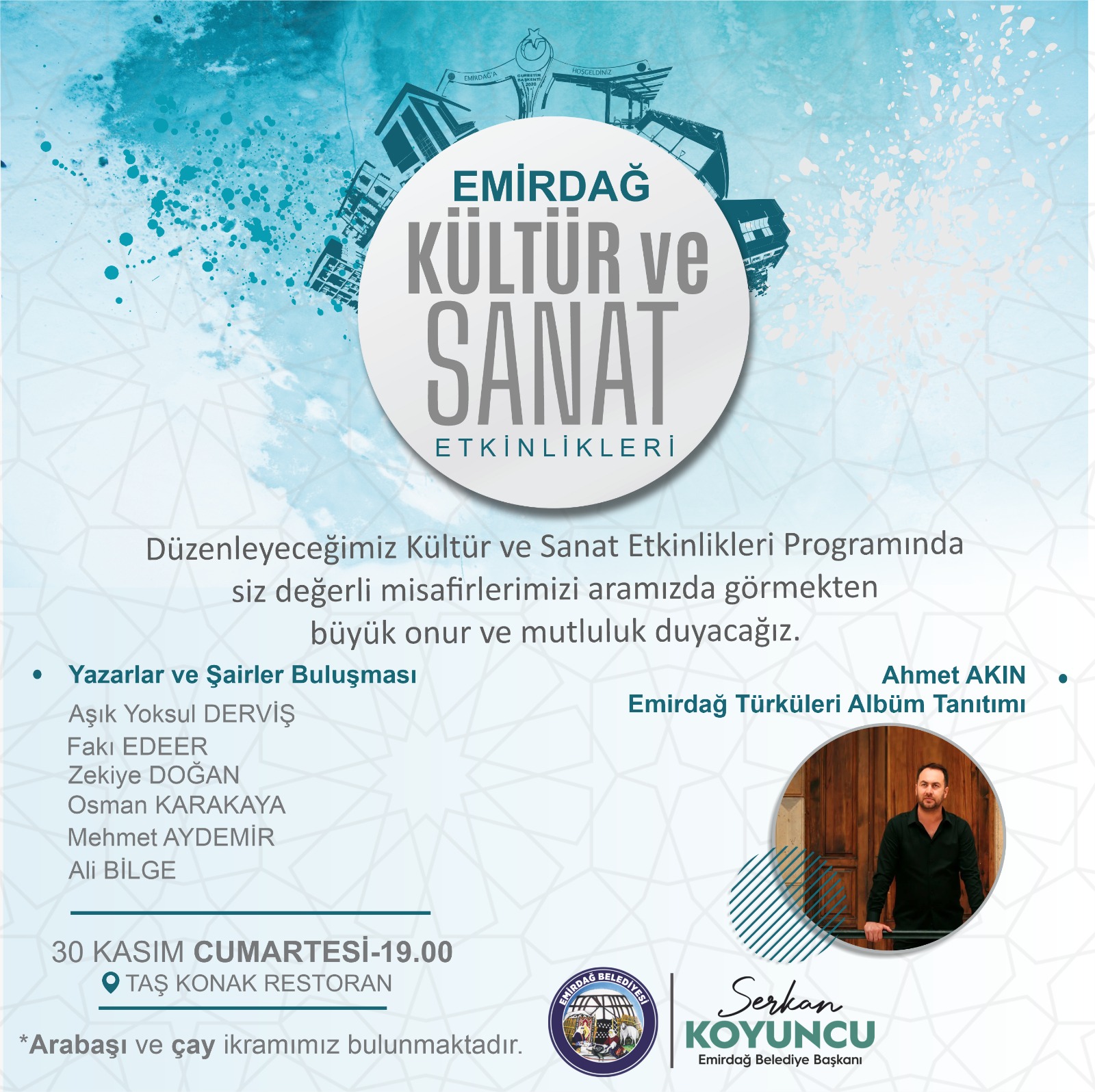 EMİRDAĞ'DA KÜLTÜR VE SANAT DOLU BİR AKŞAM SİZLERİ BEKLİYOR