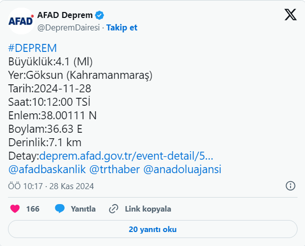 SON DAKİKA: Kahramanmaraş’ta Deprem! Kandilli ve AFAD Verileri Paylaştı