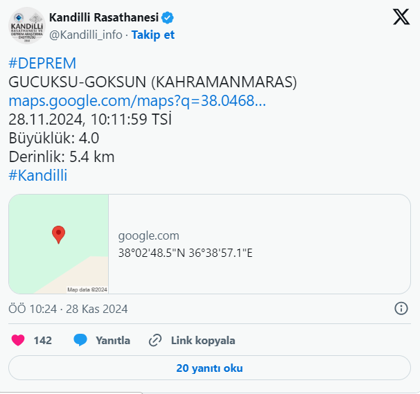 SON DAKİKA: Kahramanmaraş’ta Deprem! Kandilli ve AFAD Verileri Paylaştı