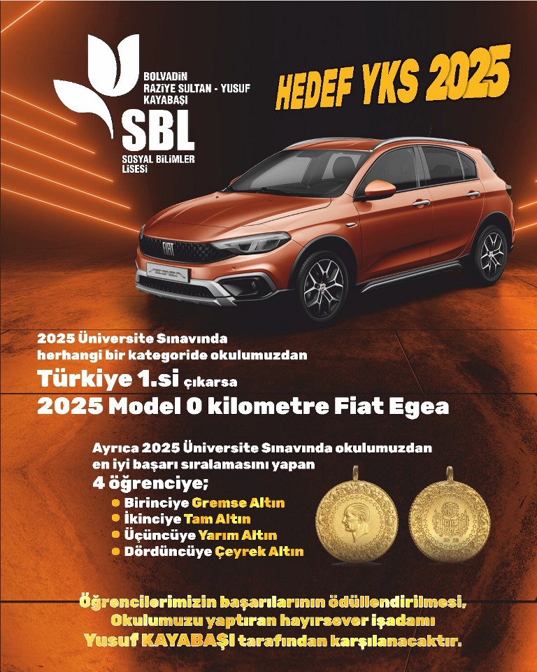 YKS'DE TÜRKİYE BİRİNCİSİ OLAN ÖĞRENCİYE; OTOMOBİL HEDİYE EDİLECEK