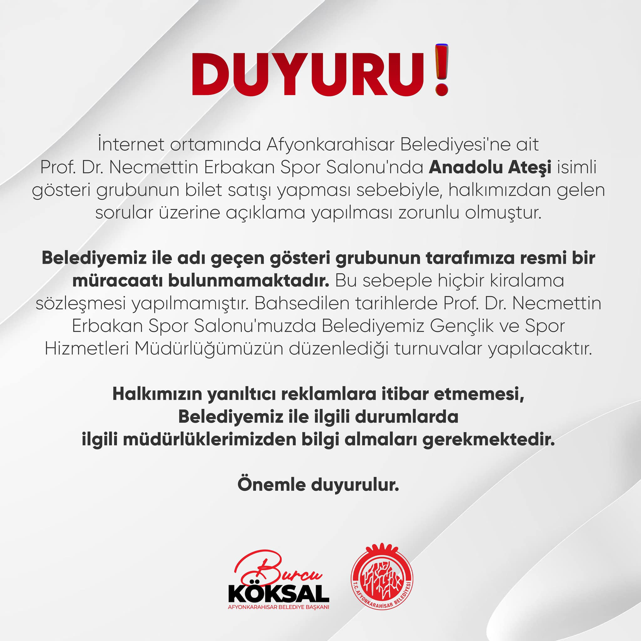 Başkan Köksal’dan Bilet Satışları İddiaları Hakkında Açıklama
