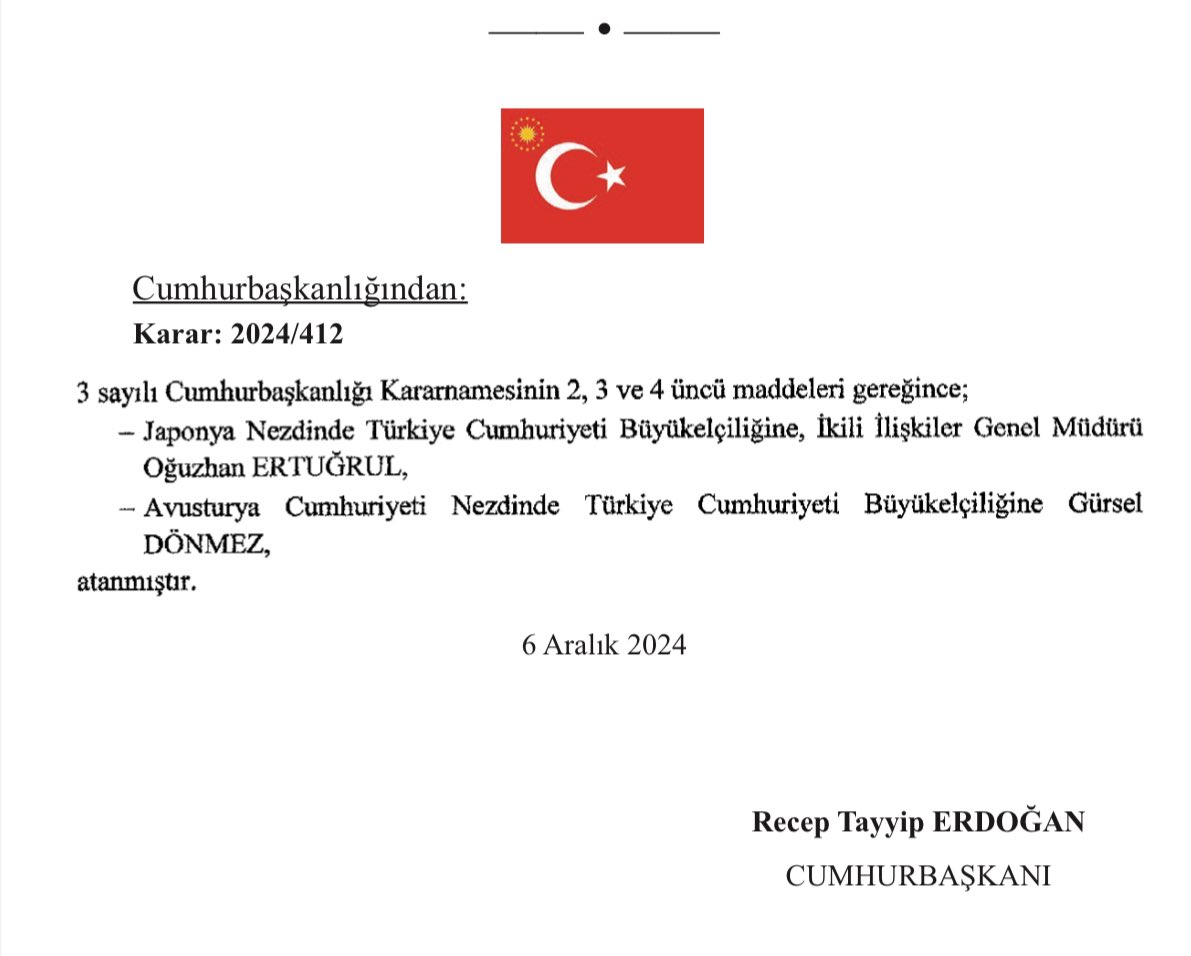 7 Aralık 2024 Tarihli Resmî Gazete’de Yayımlananlar