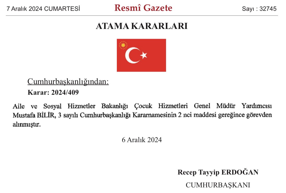 7 Aralık 2024 Tarihli Resmî Gazete’de Yayımlananlar