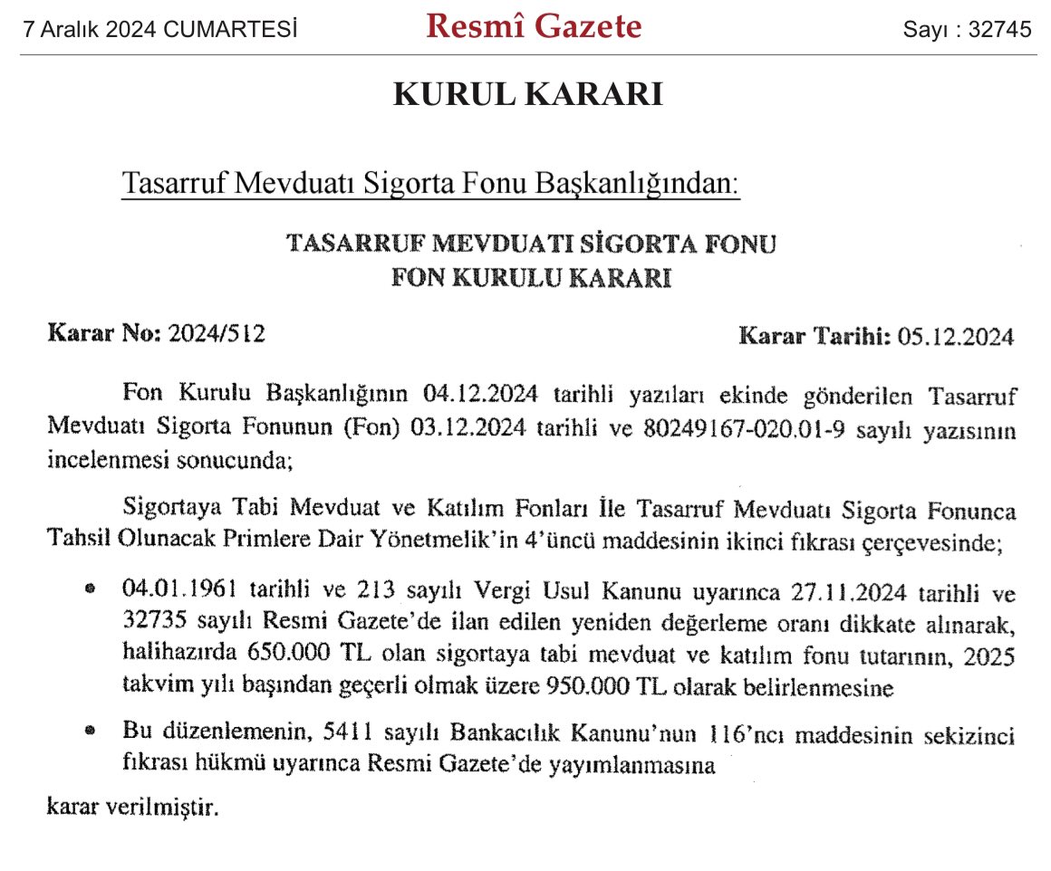 7 Aralık 2024 Tarihli Resmî Gazete’de Yayımlananlar
