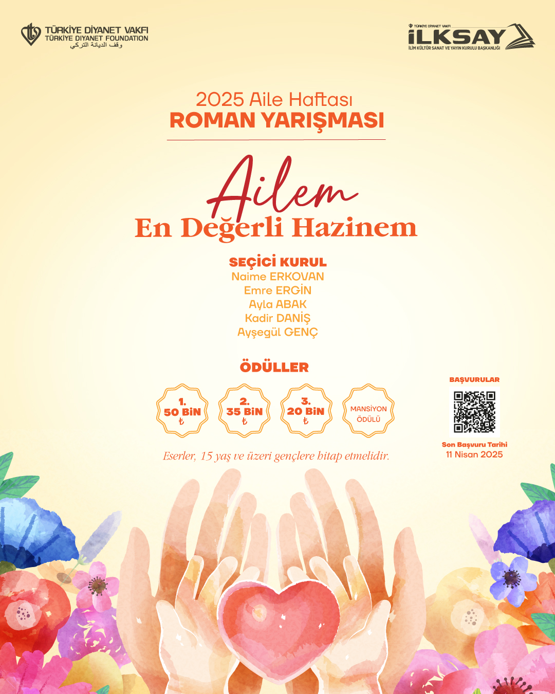 TÜRKİYE DİYANET VAKFI'NDAN, "AİLEM: EN DEĞERLİ HAZİNEM" ROMAN YARIŞMASI