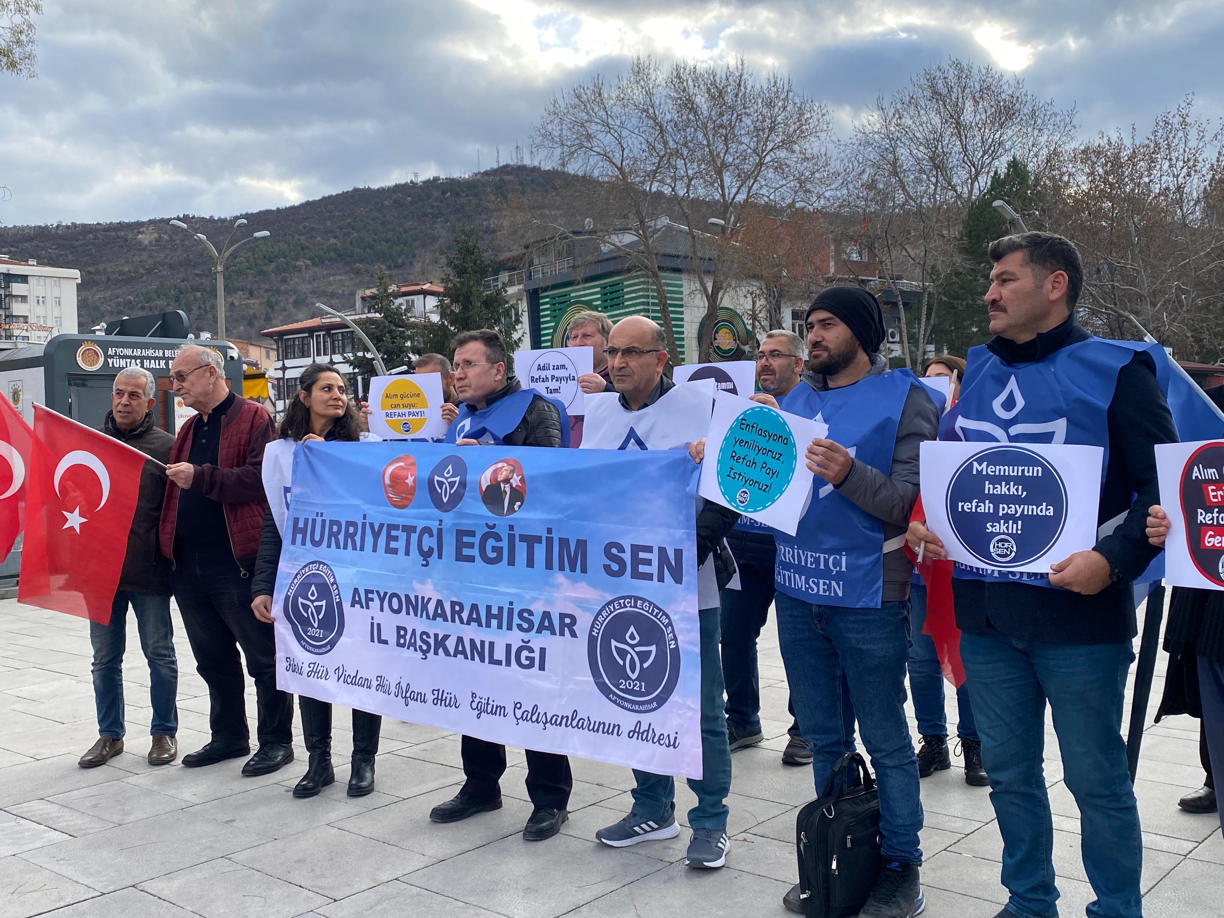 HÜR-SEN Afyonkarahisar İl Temsilcisi Nizamettin Şenol:  "TÜİK'in Enflasyonunu Reddediyoruz, Refah Payı İstiyoruz!"