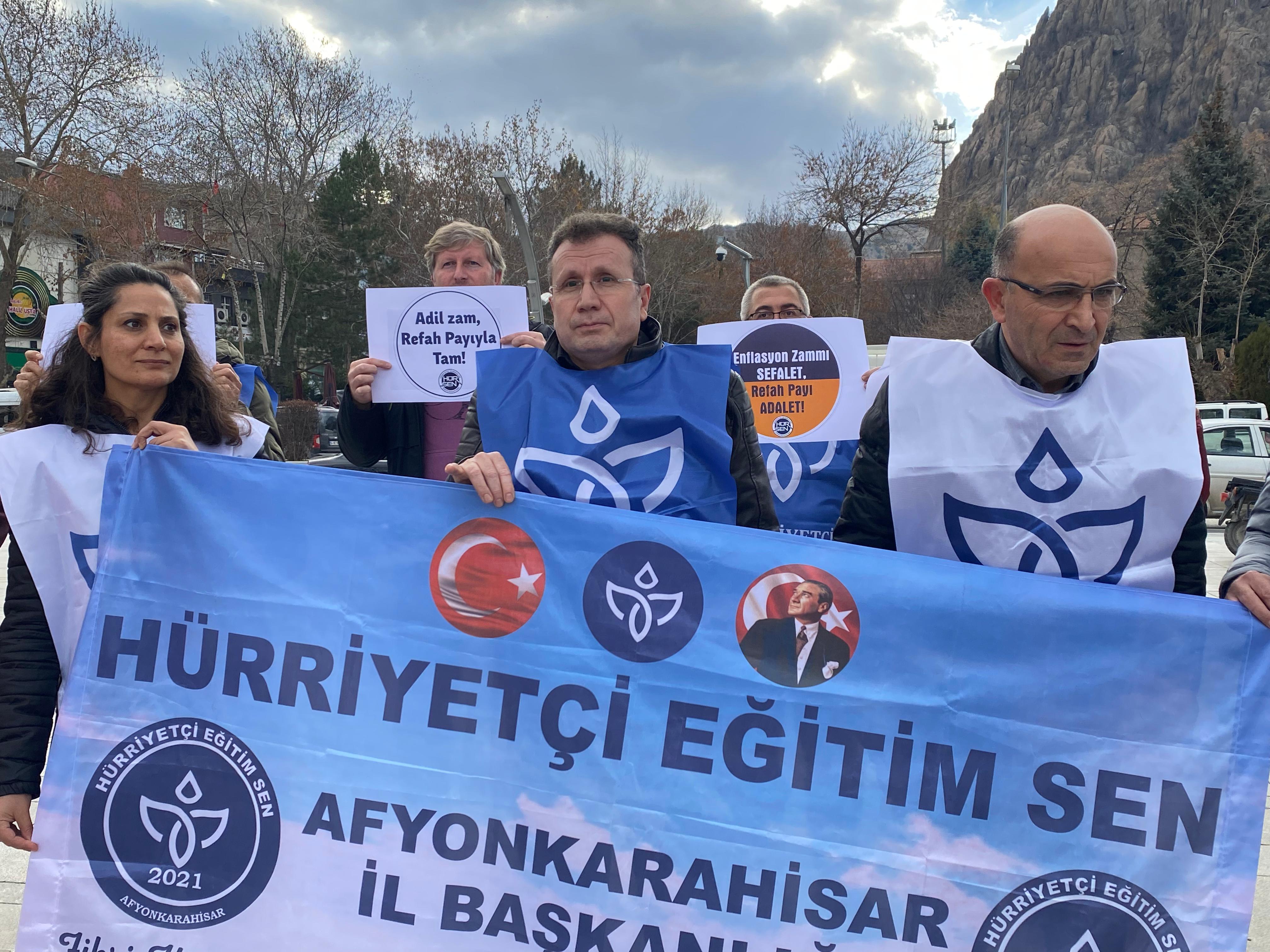 HÜR-SEN Afyonkarahisar İl Temsilcisi Nizamettin Şenol:  "TÜİK'in Enflasyonunu Reddediyoruz, Refah Payı İstiyoruz!"