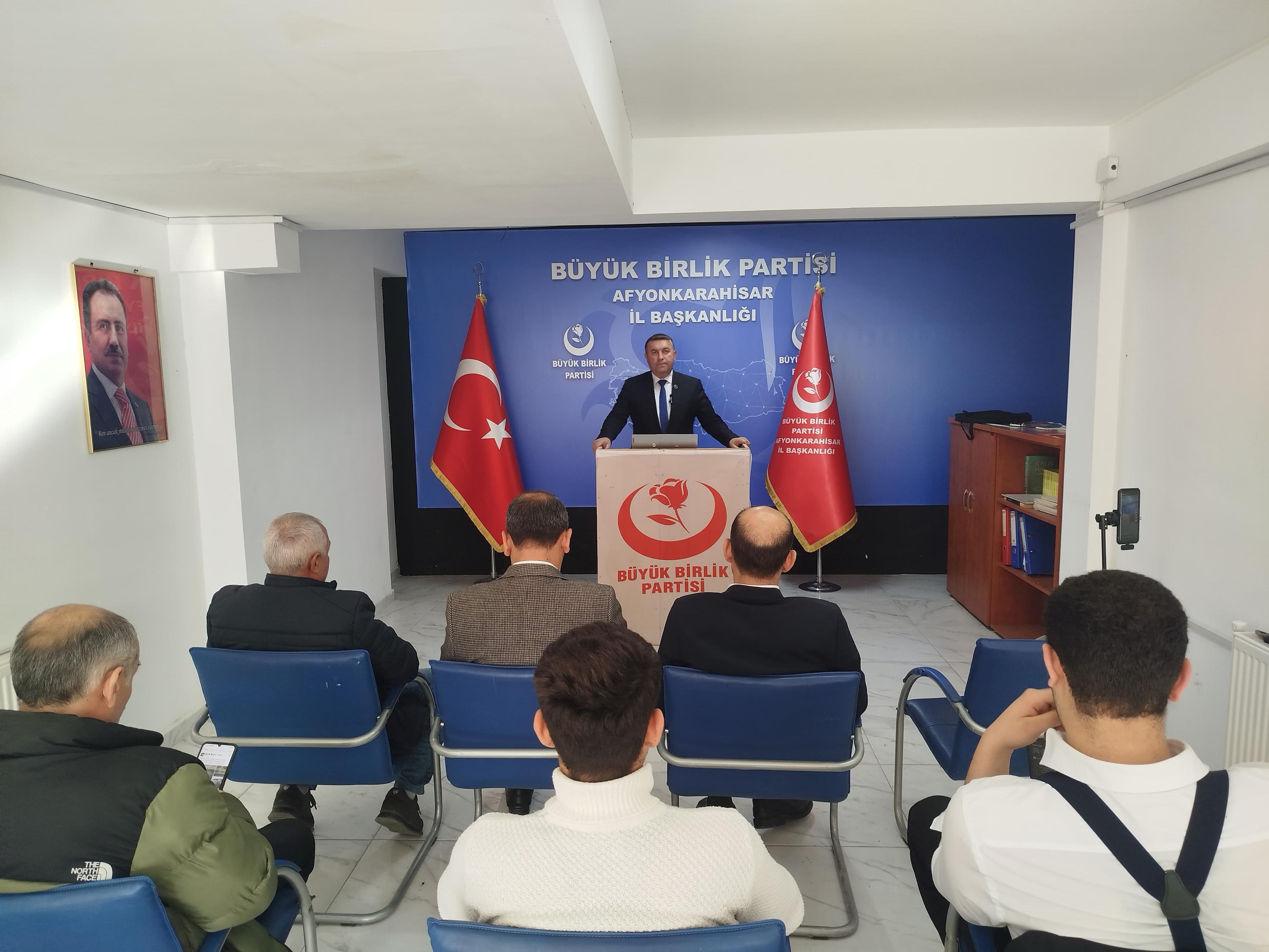 BBP İl Başkanı Çağlar: “Afyon’da Siyasi Birlik Platformu Kurulmalı”