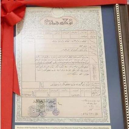 ARŞİVDEN ATATÜRK'E AİT TAPU SENEDİ ÇIKTI