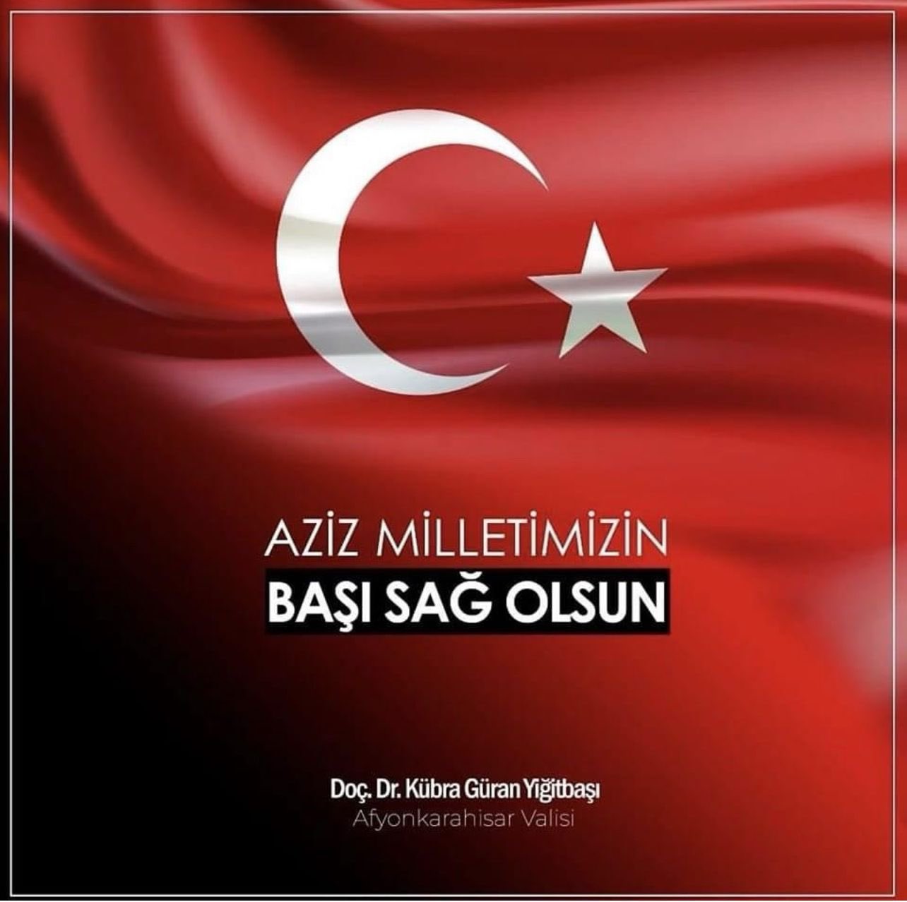 AFYONKARAHİSAR VALİLİĞİ TAZİYE MESAJI YAYIMLADI