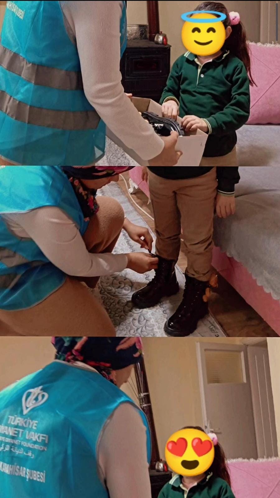 TDV Kadın Kolları, İhtiyaç Sahibi Çocuklara Bot ve Mont Ulaştırıyor