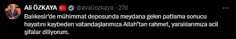 Patlama Sonrası  AK Partili Özkaya Acılara Ortak Oldu