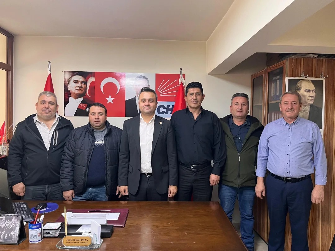 CHP’li Erhan’a Partisinin  Belde Başkanı Kemik'ten Ziyaret