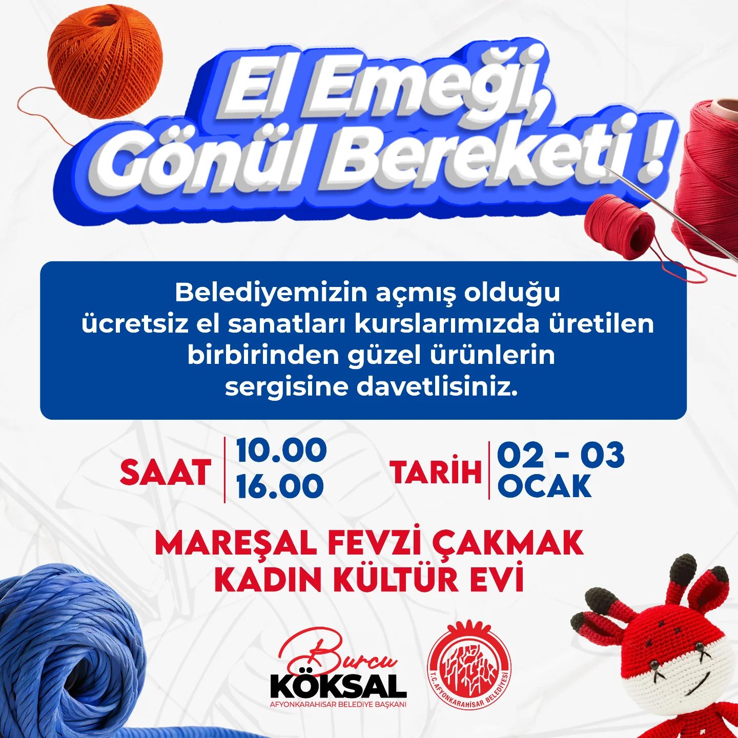 Afyonkarahisar Belediyesi'nden ‘El Emeği, Gönül Bereketi’ Sergisi