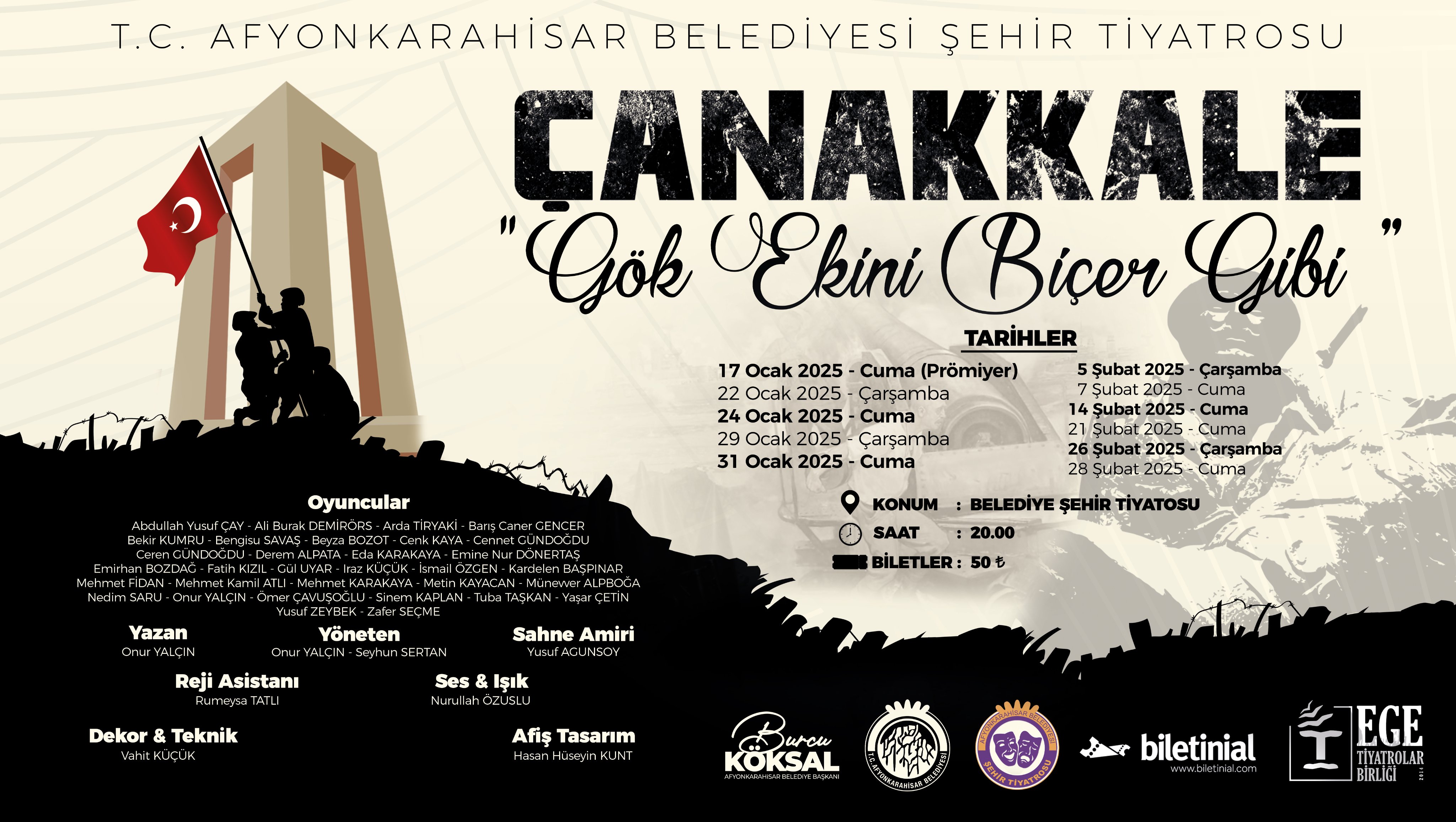 Başkan Köksal'dan Tiyatroya Davet  Çanakkale'yi Hep Birlikte Yaşayalım