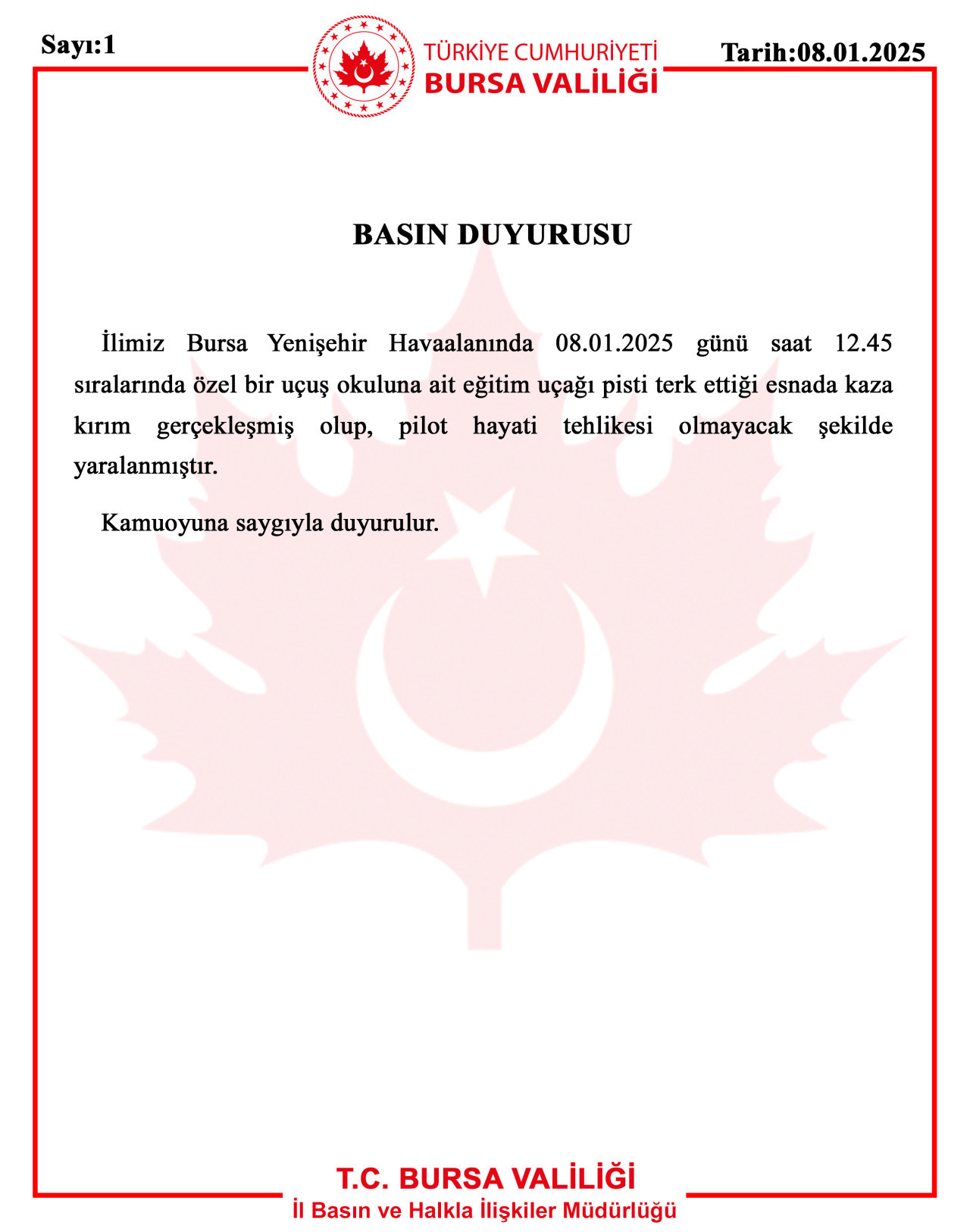 Son Dakika: Bursa'da Eğitim Uçağı Düştü