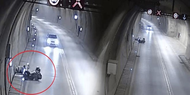 Tünelde Motosiklet Kazası: Sürücü Kafasını Duvara Çarptı