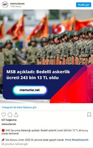 Bedelli askerlik ücreti belli oldu