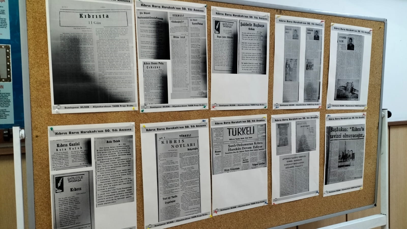 Kıbrıs Barış Harekatı 50. Yılı Sergisinde Gazetemizin Manşeti Sergilendi