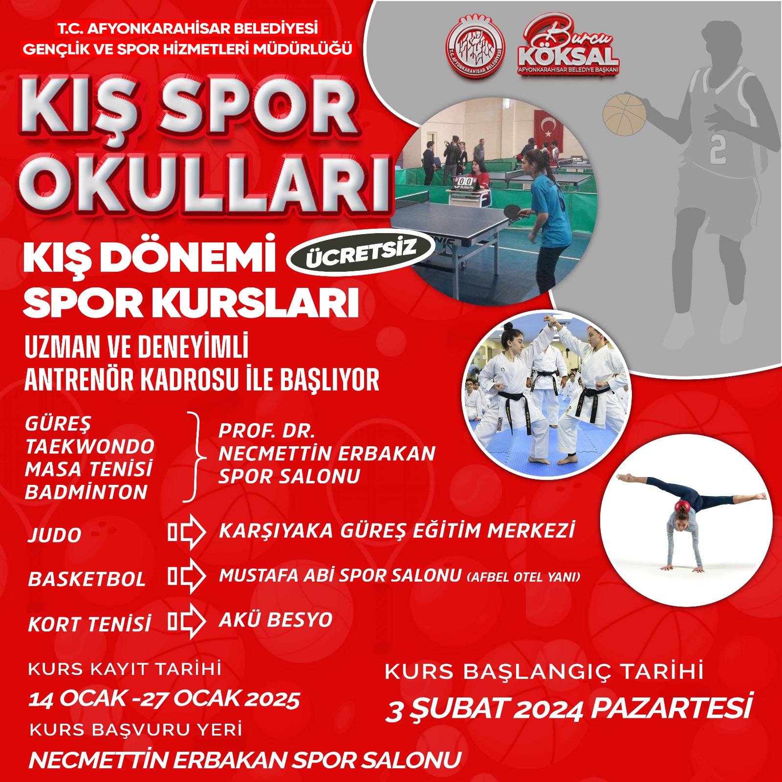 Afyonkarahisar Belediyesi Kış Spor Okulları Başlıyor: Ücretsiz Eğitim Fırsatı!