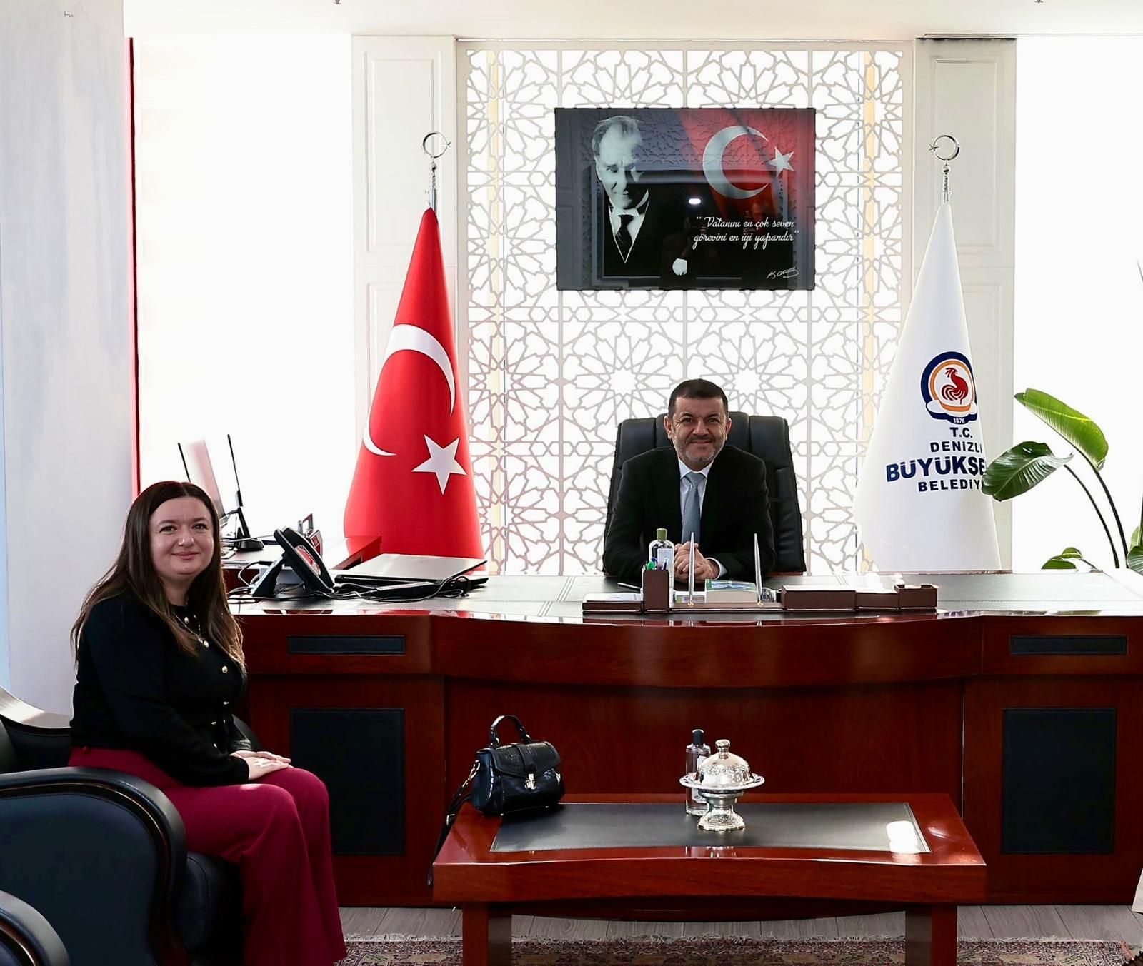 Evciler Belediye Başkanı Uğurlu'dan, Denizli Büyükşehir Belediyesine Ziyaret