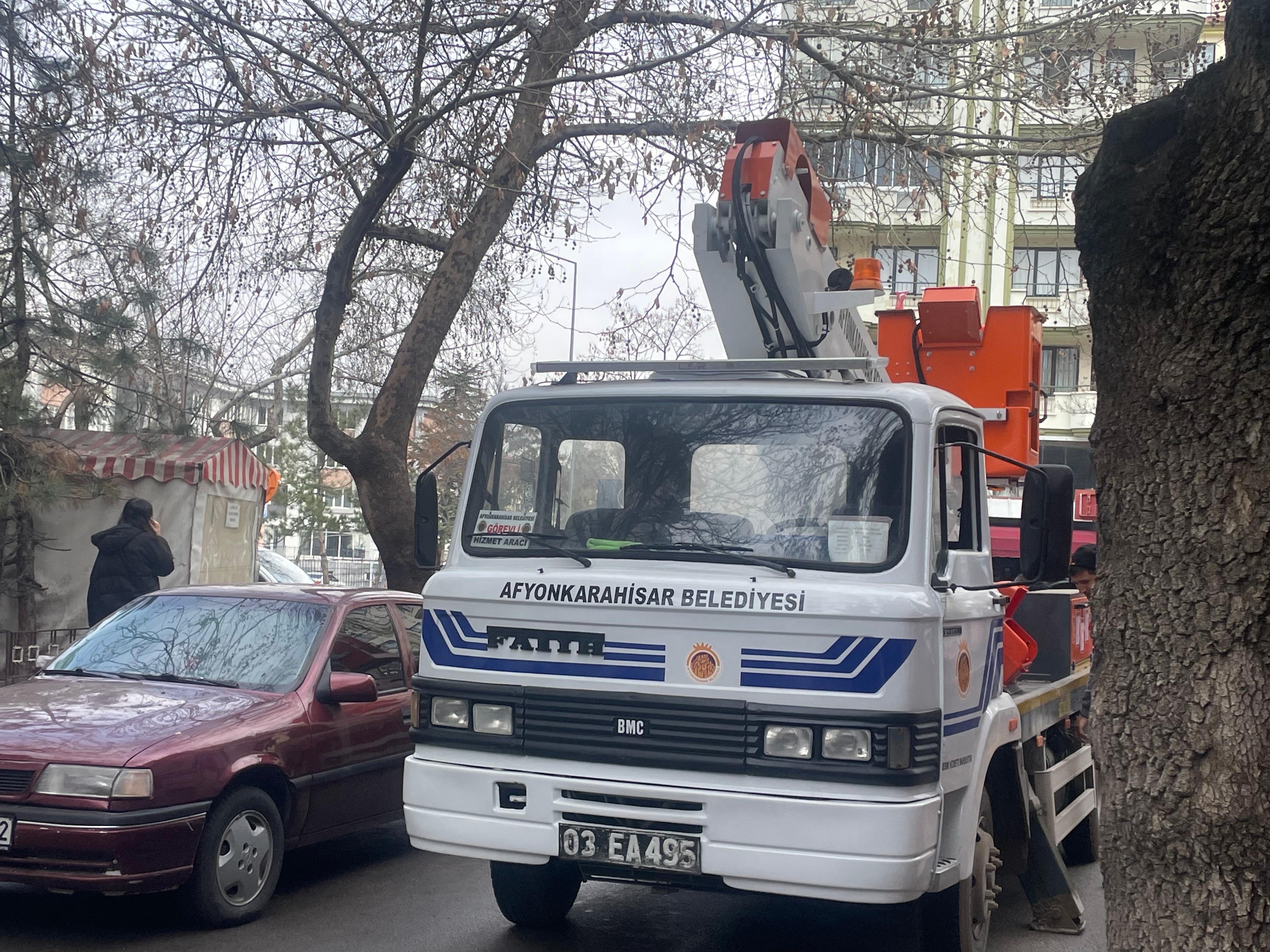 Afyonkarahisar’da Ağaç Budama Seferberliği Sürüyor: Ekipler Soğuk Havaya Aldırış Etmeden Çalışmalarına Devam Ediyor