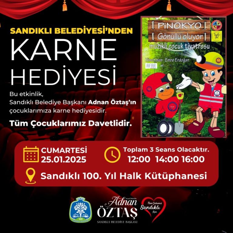 SANDIKLI BELEDİYESİ’NDEN ÇOCUKLARA KARNE HEDİYESİ