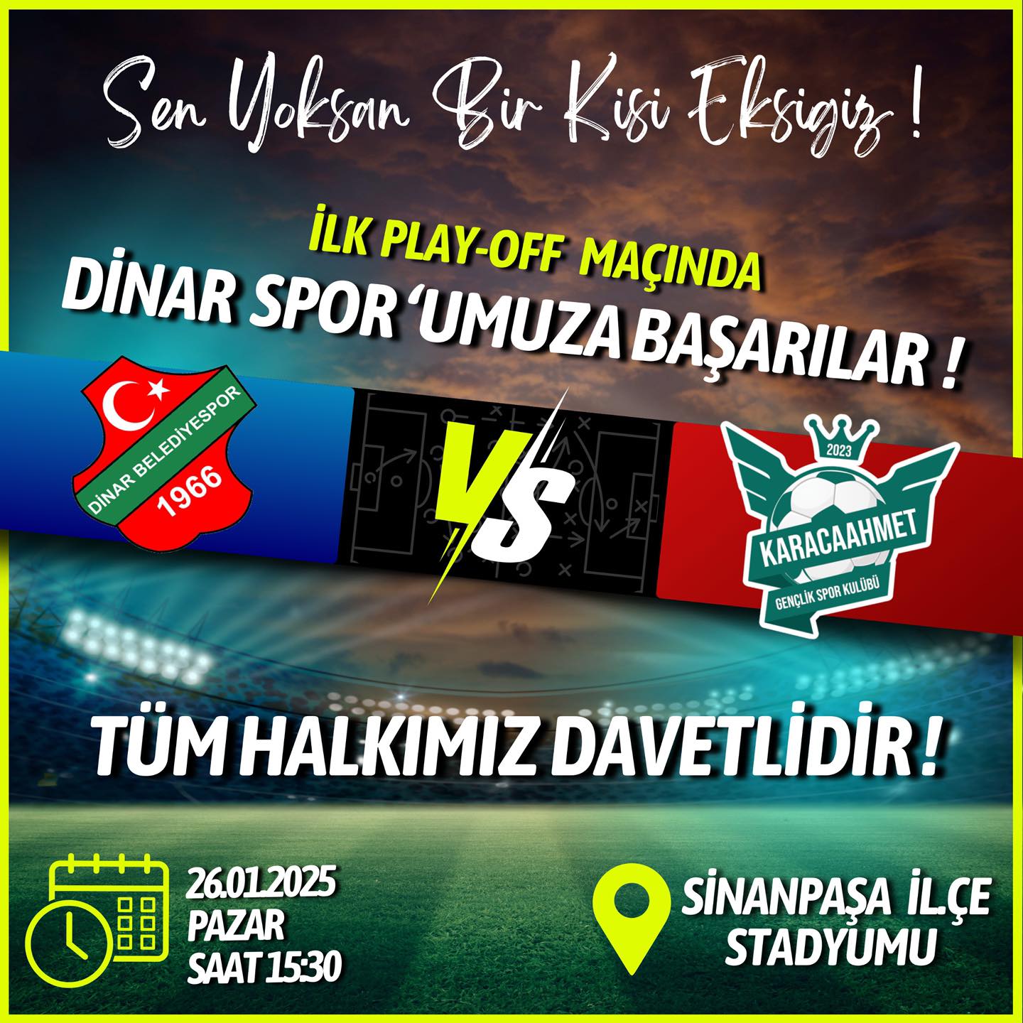 Dinar Belediye Spor, İlk Play-Off Maçına Çıkıyor