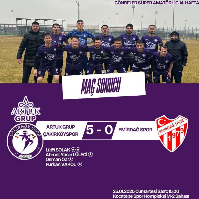 ARTUK GRUP ÇAKIRKÖYSPOR'DAN GOL ŞOV!
