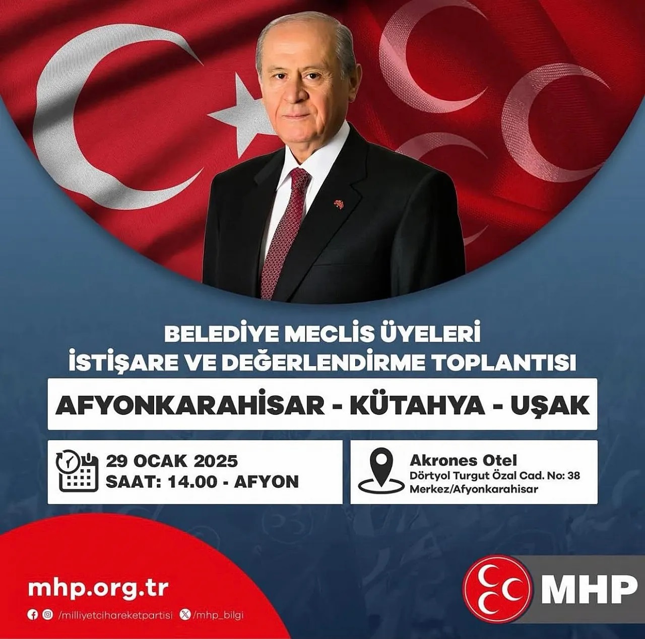 MHP’li Belediye Meclis Üyeleri  Afyonkarahisar’da Toplanacak