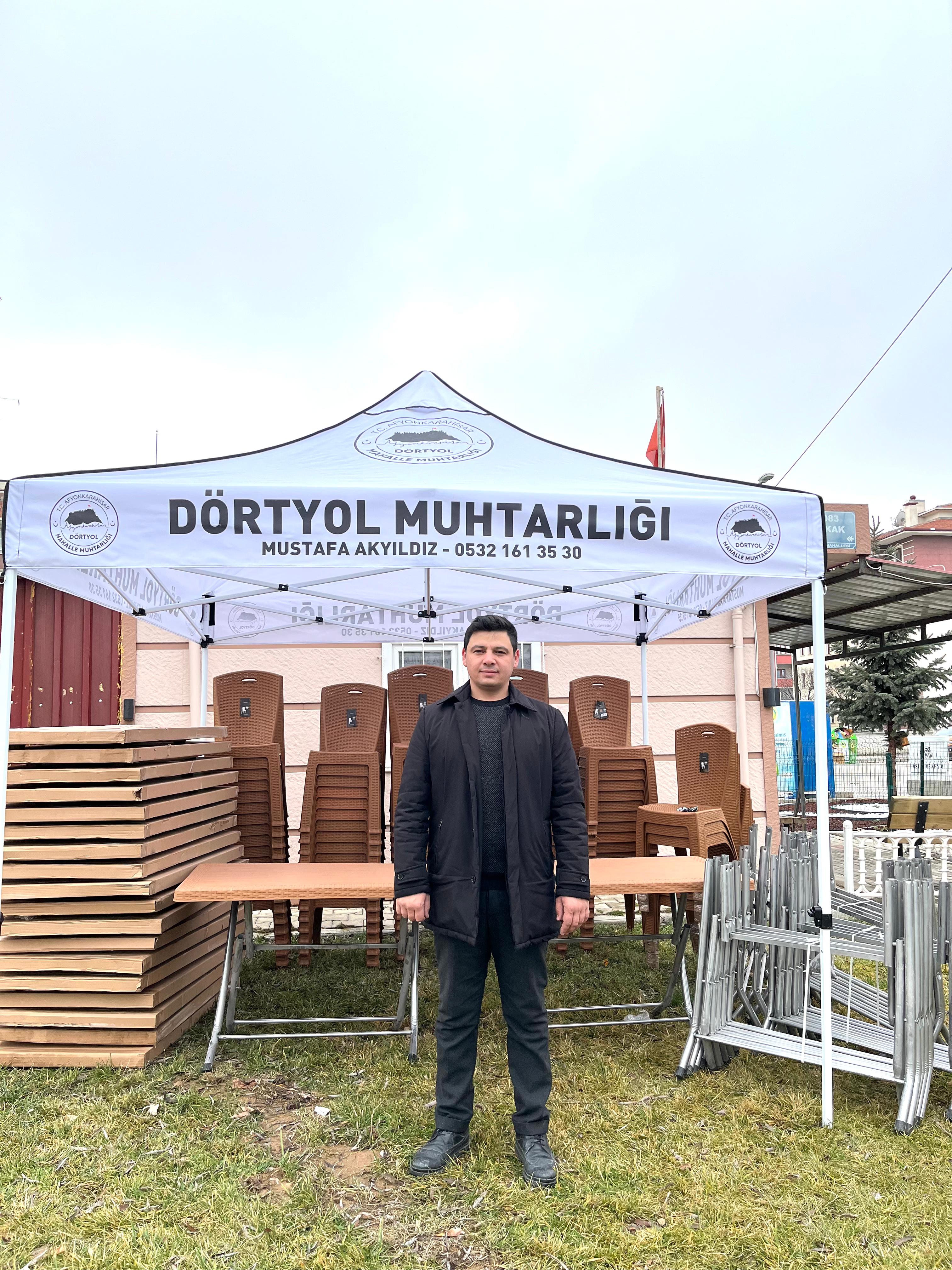 Muhtar Akyıldız, Seçim Vaadini Gerçekleştirdi: Ücretsiz Masa, Sandalye ve Çadır Hizmeti Başladı