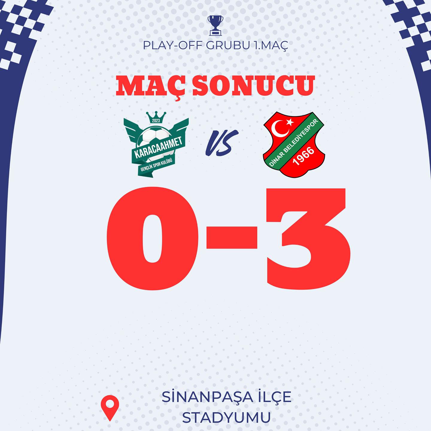 Dinar Belediye Spor Kulübü, Play-Off Grubu’na 3-0’lık Galibiyetle Başladı