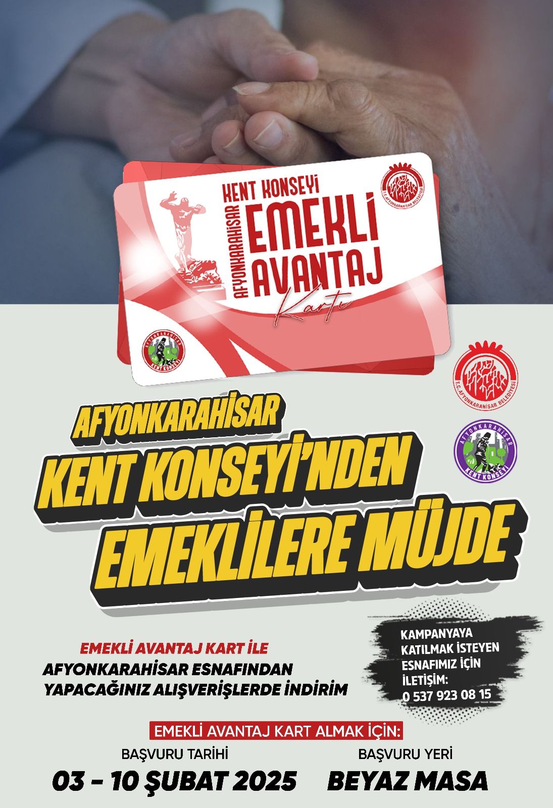 Afyonkarahisar’da Emekli Avantaj Kart Projesi Başlıyor