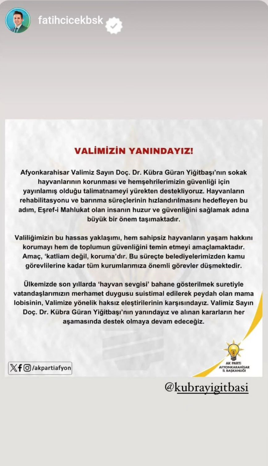 Vali Yiğitbaşı İçin Afyon Tek Yürek