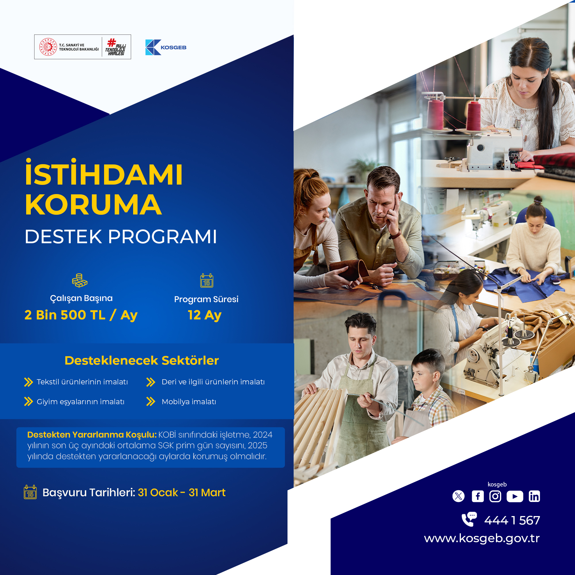 KOSGEB’den KOBİ’lere Yeni Destek!  İstihdamı Koruyan Programa Başvurular Başladı