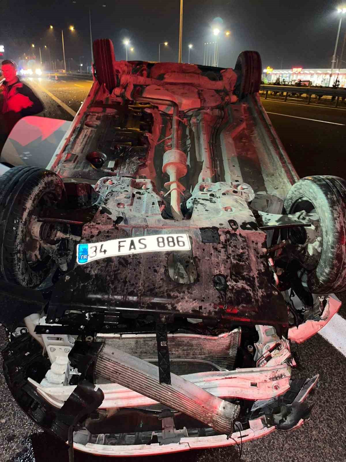 Otobanda Çift Taraflı Trafik Kazası: 1 Yaralı