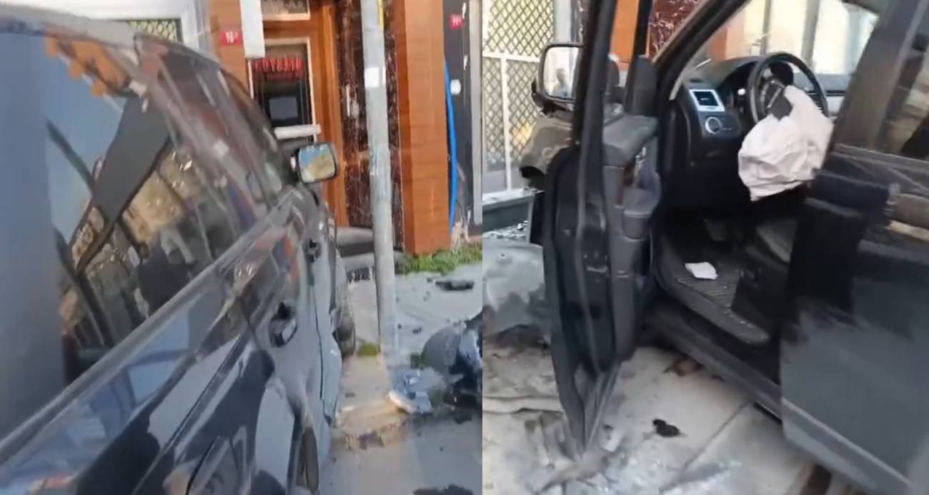 ARAÇ KONTROLDEN ÇIKTI BÖREKÇİ DÜKKÂNINA DALDI